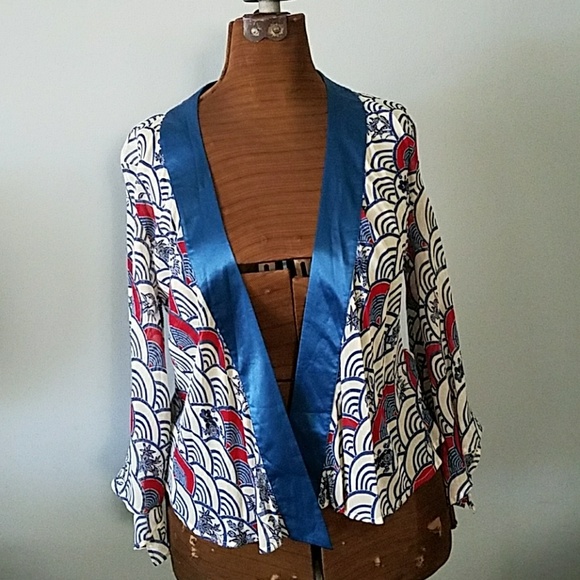 Silk kimono wrap top - Picture 3 of 7